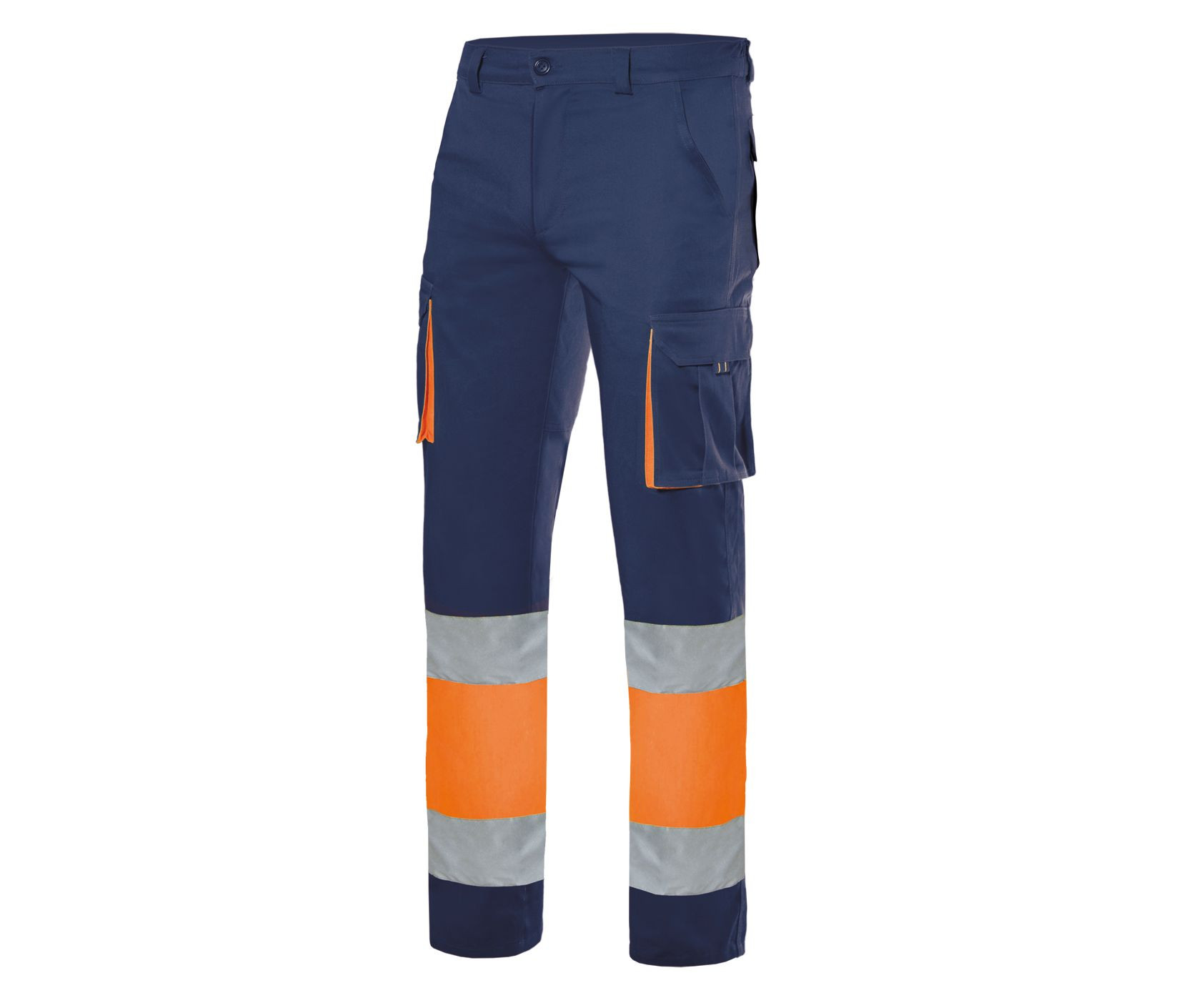 PANTALON 100% COTON BICOLORE MULTIPOCHES