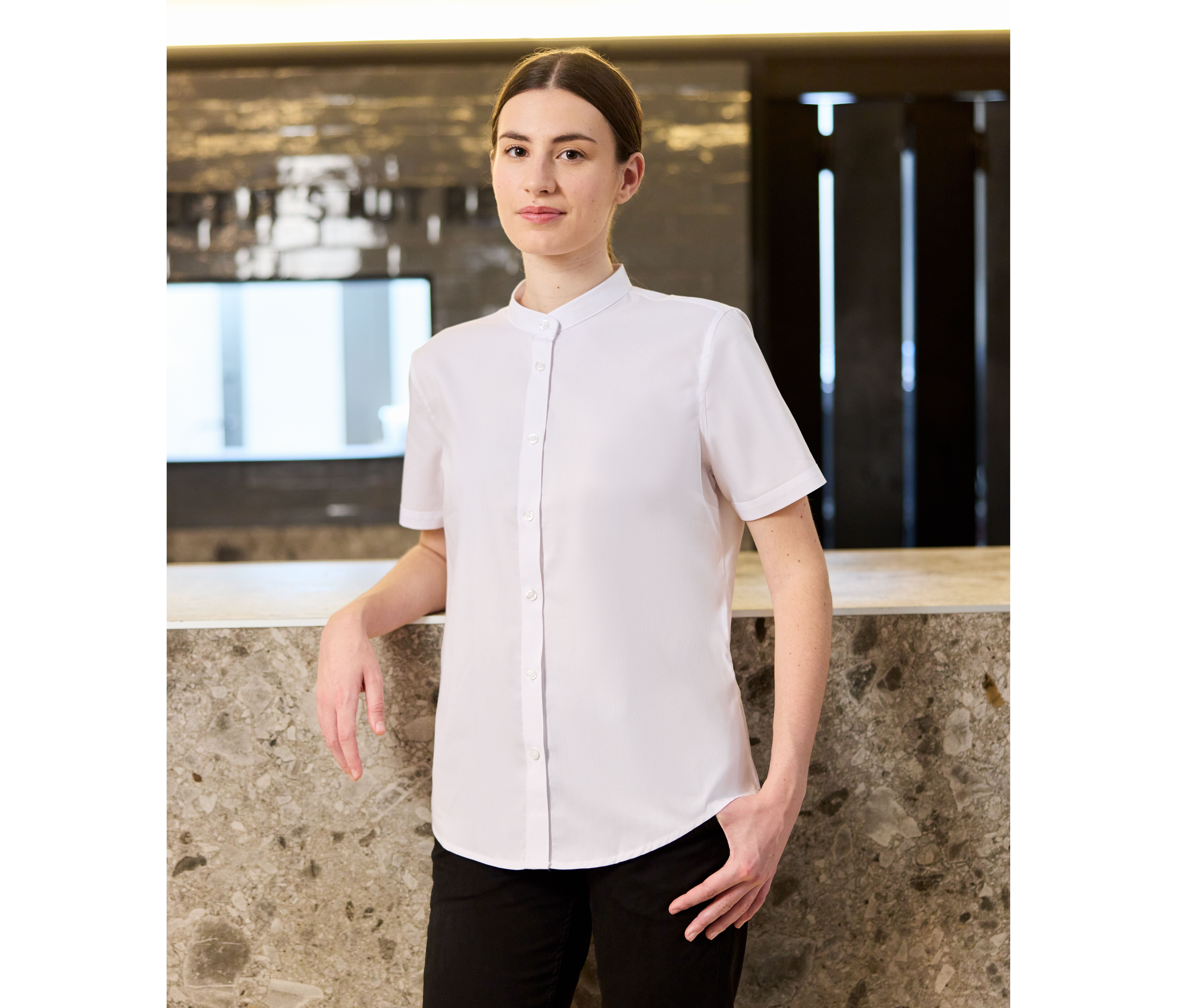 CHEMISETTE FEMME COL MAO