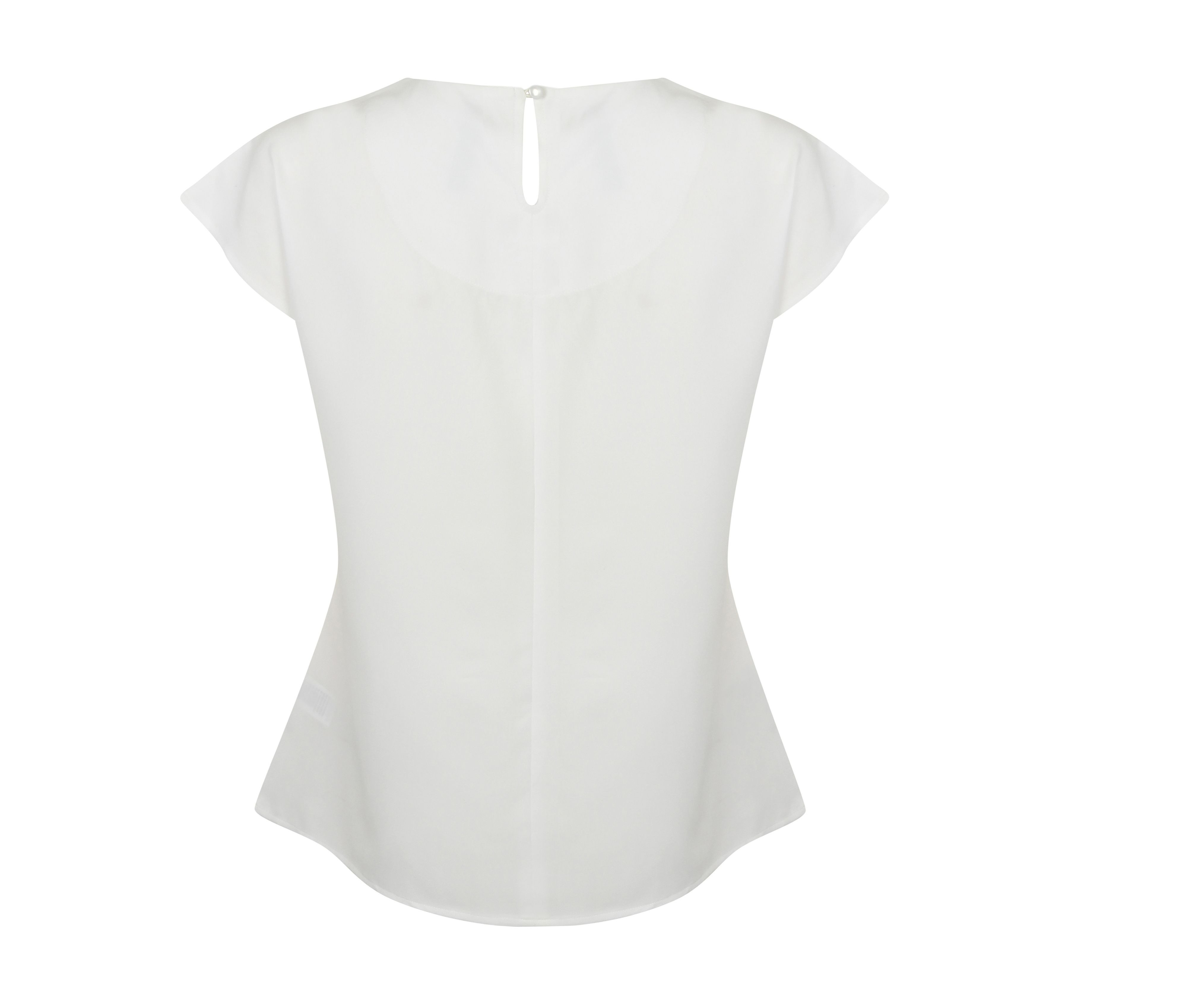 LADIES' PLEAT FRONT SHORT SLEEVED BLOUSE